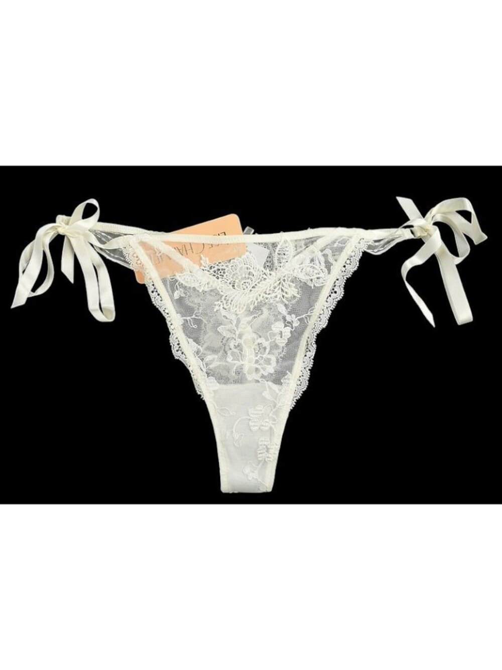 LISE CHARMEL Ivory Art et Volupte Forme X Lace Bridal Thong Underwear MEDIUM NWT